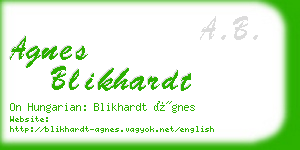 agnes blikhardt business card
